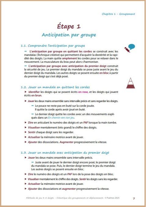 Méthode de jeu 3-5 doigts
