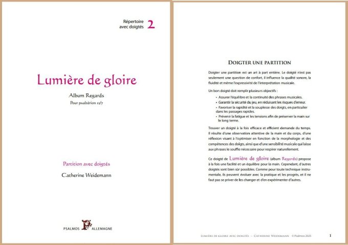 4 PARTITIONS REGARDS DOIGTEES : Miséricorde--Lumière de gloire--Tes yeux--Va tranquille et en paix