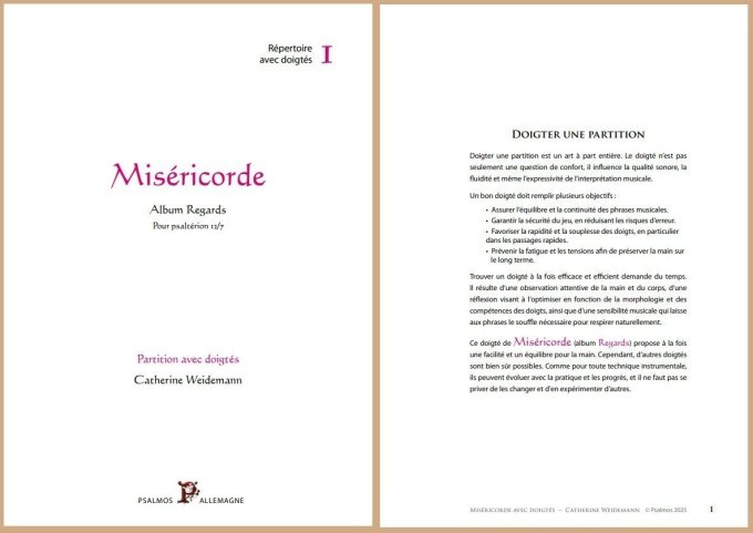 4 PARTITIONS REGARDS DOIGTEES : Miséricorde--Lumière de gloire--Tes yeux--Va tranquille et en paix