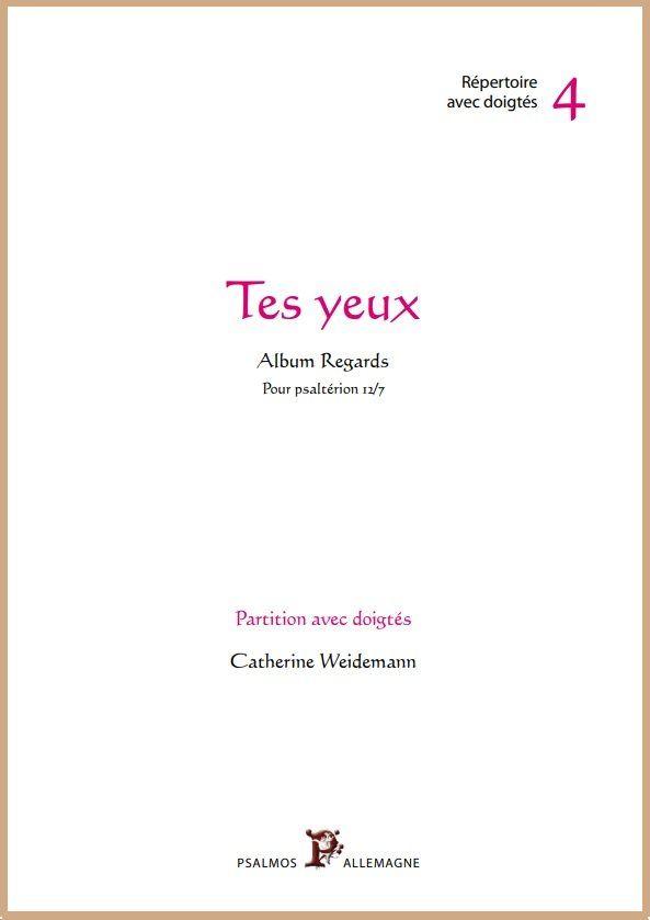 PARTITION "REGARDS" DOIGTEE : Tes yeux