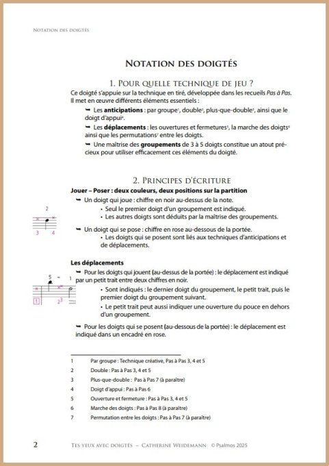 PARTITION "REGARDS" DOIGTEE : Tes yeux