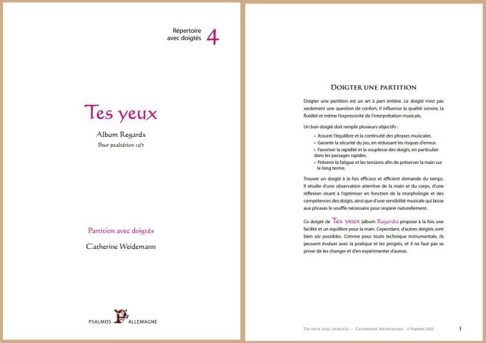3 PARTITIONS REGARDS DOIGTEES : Miséricorde--Lumière de gloire--Tes yeux--Va tranquille et en paix