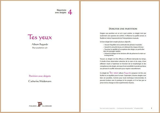 1 PARTITION REGARDS DOIGTEE : Miséricorde - Lumière de gloire - Tes yeux - Va tranquille et en paix