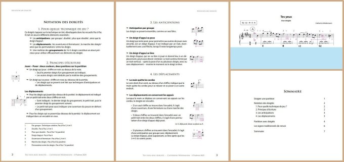 2 PARTITIONS REGARDS DOIGTEES : Miséricorde--Lumière de gloire--Tes yeux--Va tranquille et en paix