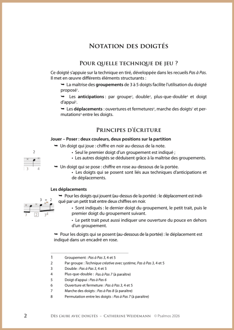 PARTITION "REGARDS" DOIGTEE : Dès l'aube - APPRO EN COURS