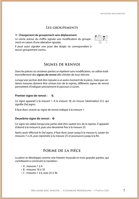 PARTITION "REGARDS" DOIGTEE : Dès l'aube - APPRO EN COURS