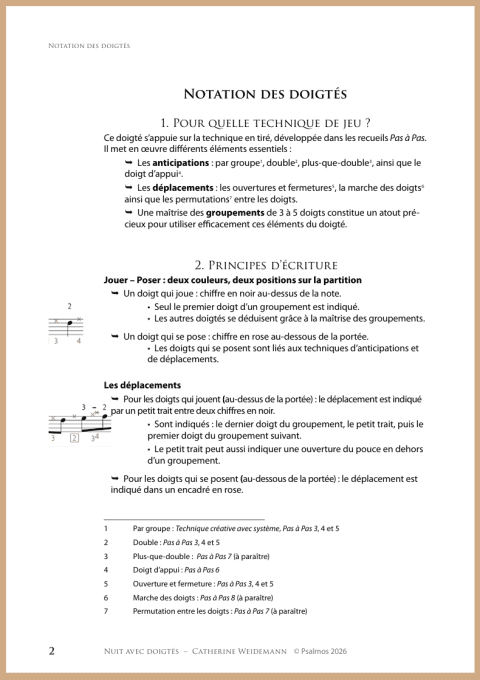 PARTITION "REGARDS" DOIGTEE : Nuit - APPRO EN COURS