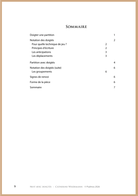 PARTITION "REGARDS" DOIGTEE : Nuit - APPRO EN COURS