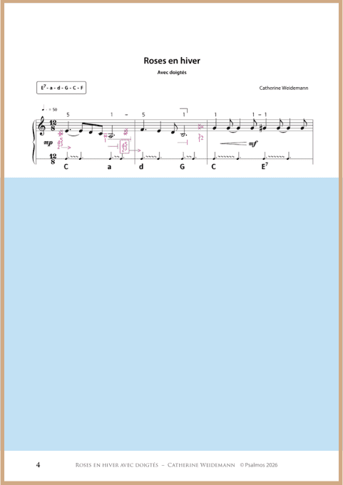 PARTITION "REGARDS" DOIGTEE : Roses en hiver - APPRO EN COURS