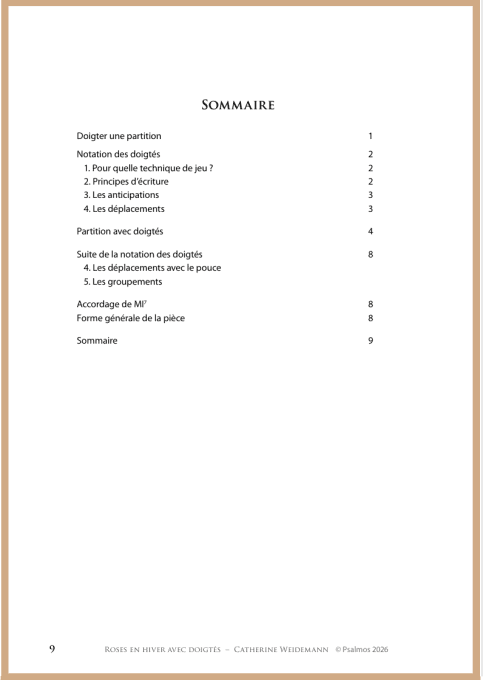 PARTITION "REGARDS" DOIGTEE : Roses en hiver - APPRO EN COURS
