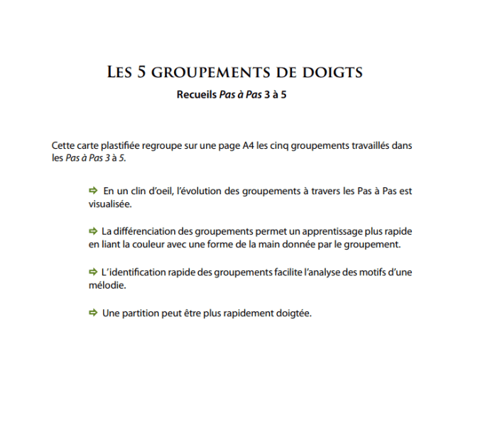 Fiche 5 groupements doigts avec 1 diese à la clé